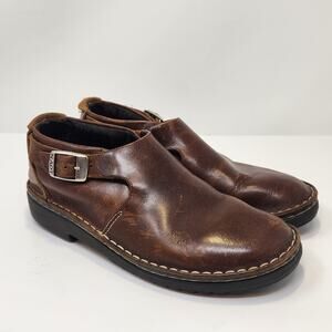 Naot Women Malta Brown Leather Ankle Bootie Comfort Shoe Size 38 US 7 Slip On